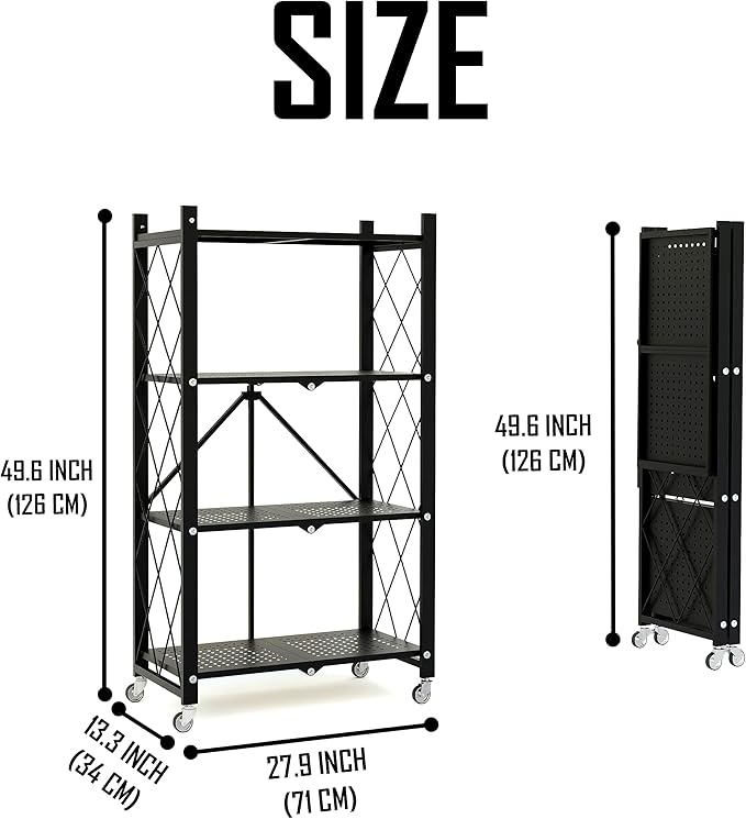 4-Tier Shelf Foldable Storage Shelving Unit