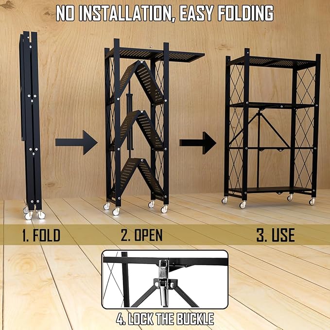 4-Tier Shelf Foldable Storage Shelving Unit