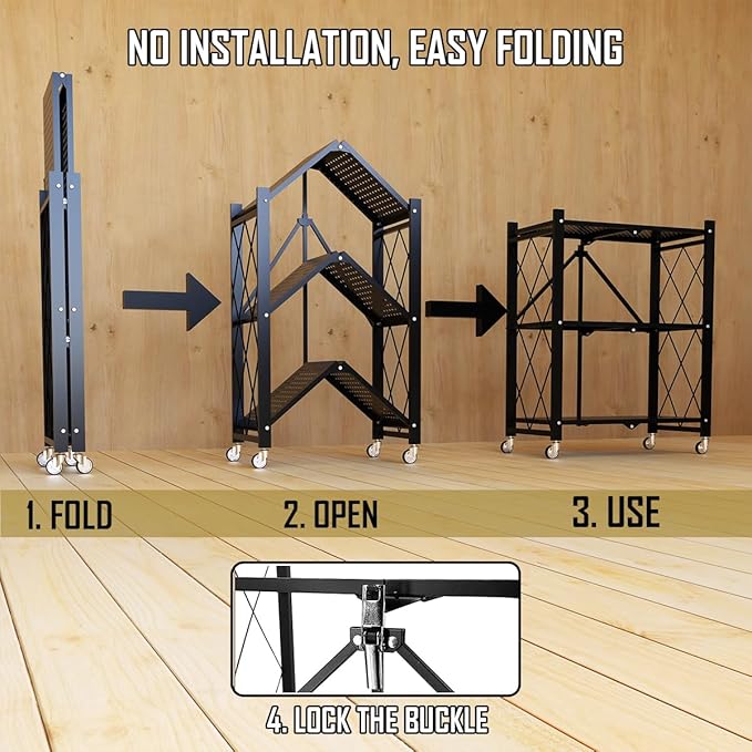 3-Tier Shelf Foldable Storage Shelving Unit