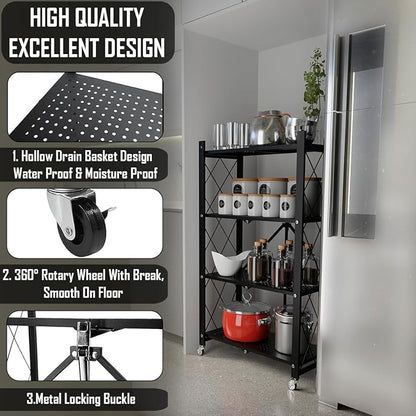 4-Tier Shelf Foldable Storage Shelving Unit