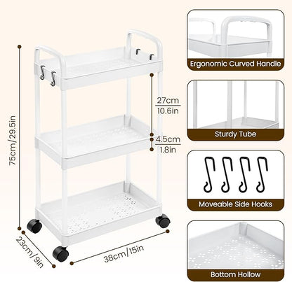 3 Tier Utility Cart Trolley with Wheels