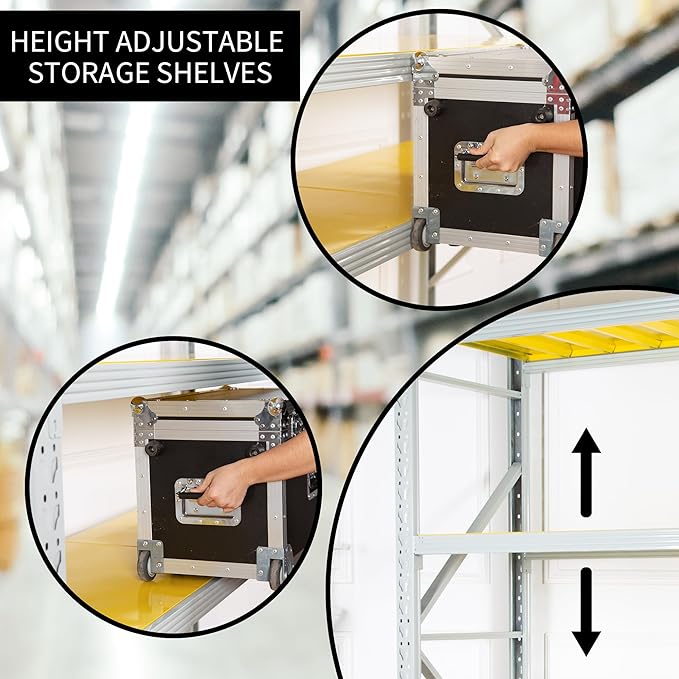 4-Tier Storage Shelf (Grey & Yellow)
