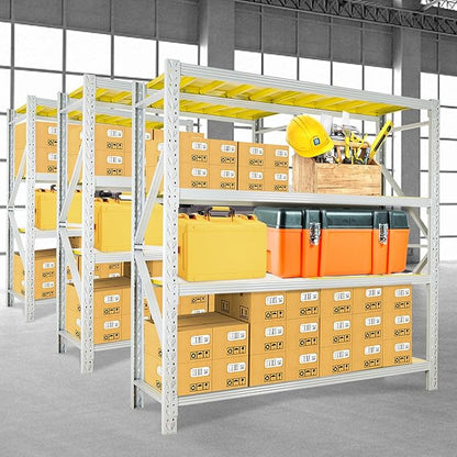 4-Tier Storage Shelf (Grey & Yellow)