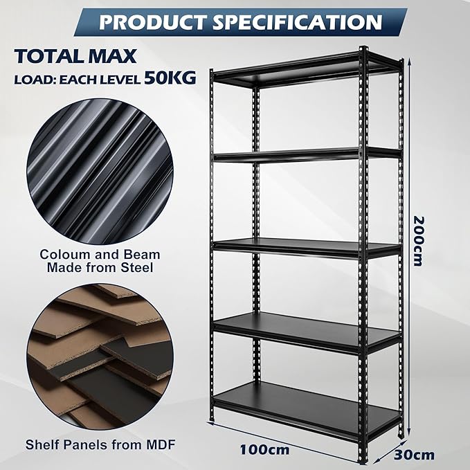5-Tier Medium Duty Storage Shelf