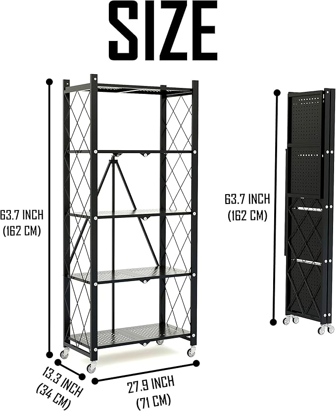 5-Tier Shelf Foldable Storage Shelving Unit