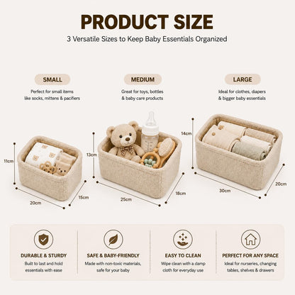 Teddy Fabric Storage Baskets