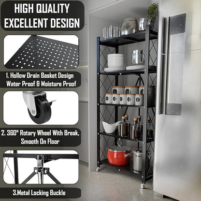 5-Tier Shelf Foldable Storage Shelving Unit