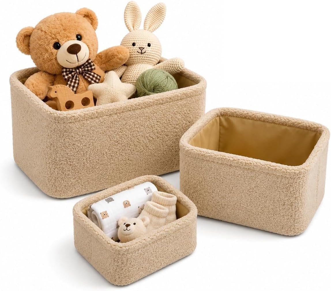 Teddy Fabric Storage Baskets