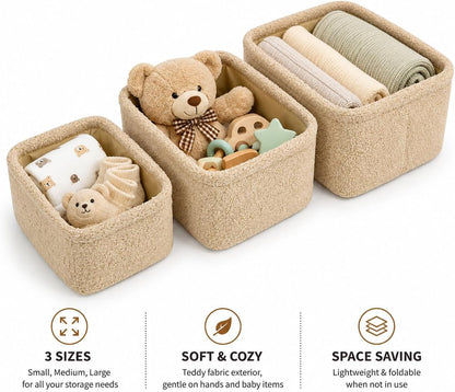 Teddy Fabric Storage Baskets